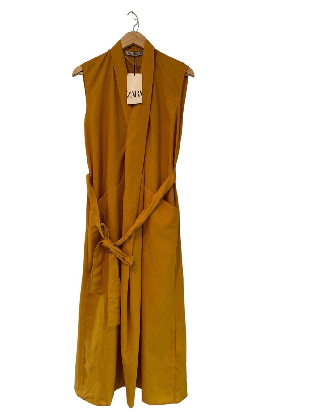 Zara Vestido Midi Cinturon Dress